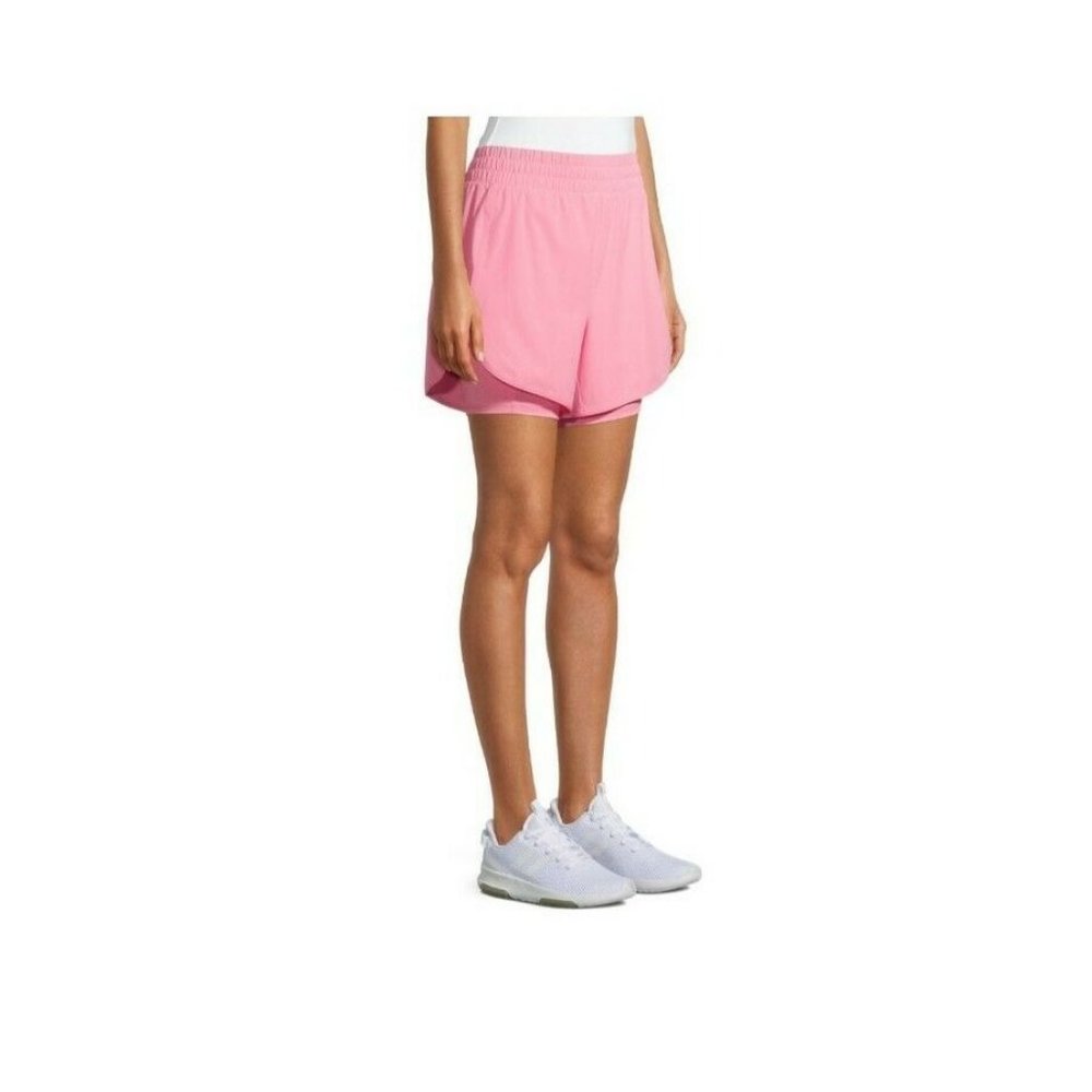 New Womens XXL (20) 5" inseam Pink Pull On Running Shorts with Bike Liner - Picture 4 of 4